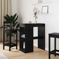Bartisch mit Regal Schwarz Eichen-Optik 90 x 47,5 x 103,5 cm