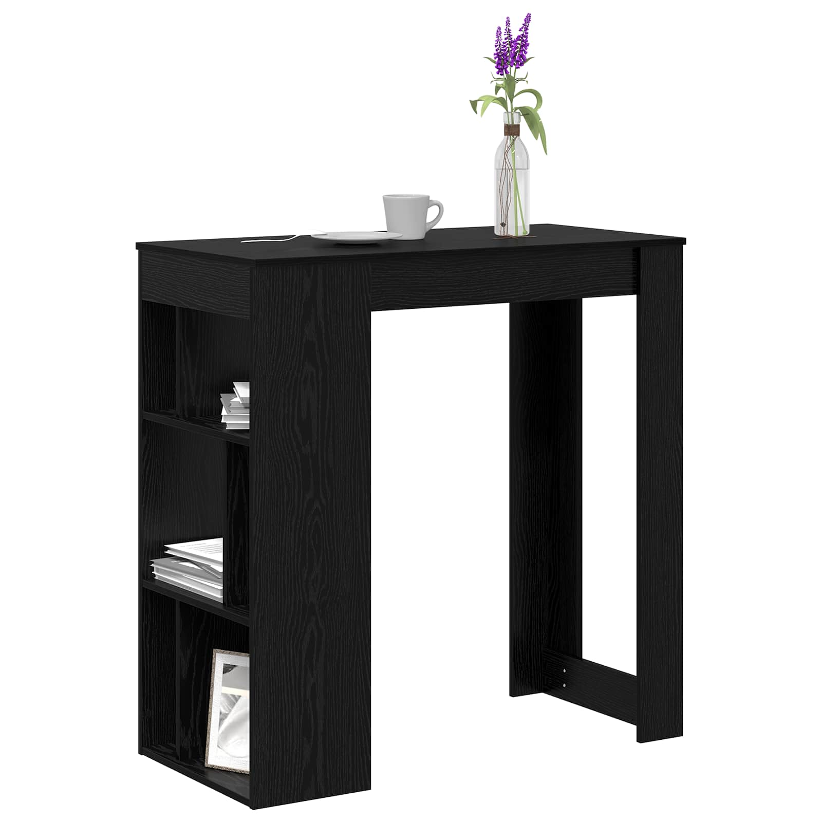 Bartisch Schwarz Eichen-Optik 102 x 50 x 103,5 cm Holzwerkstoff