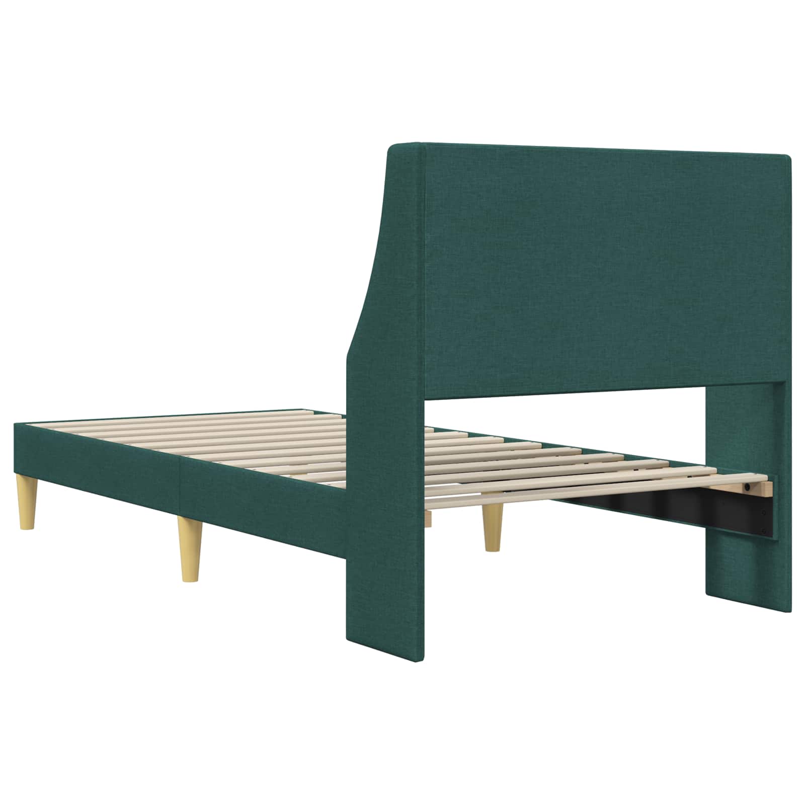 Bettrahmen Uni mit Kopfteil Dunkelgrün 90 x 200 cm Stoff