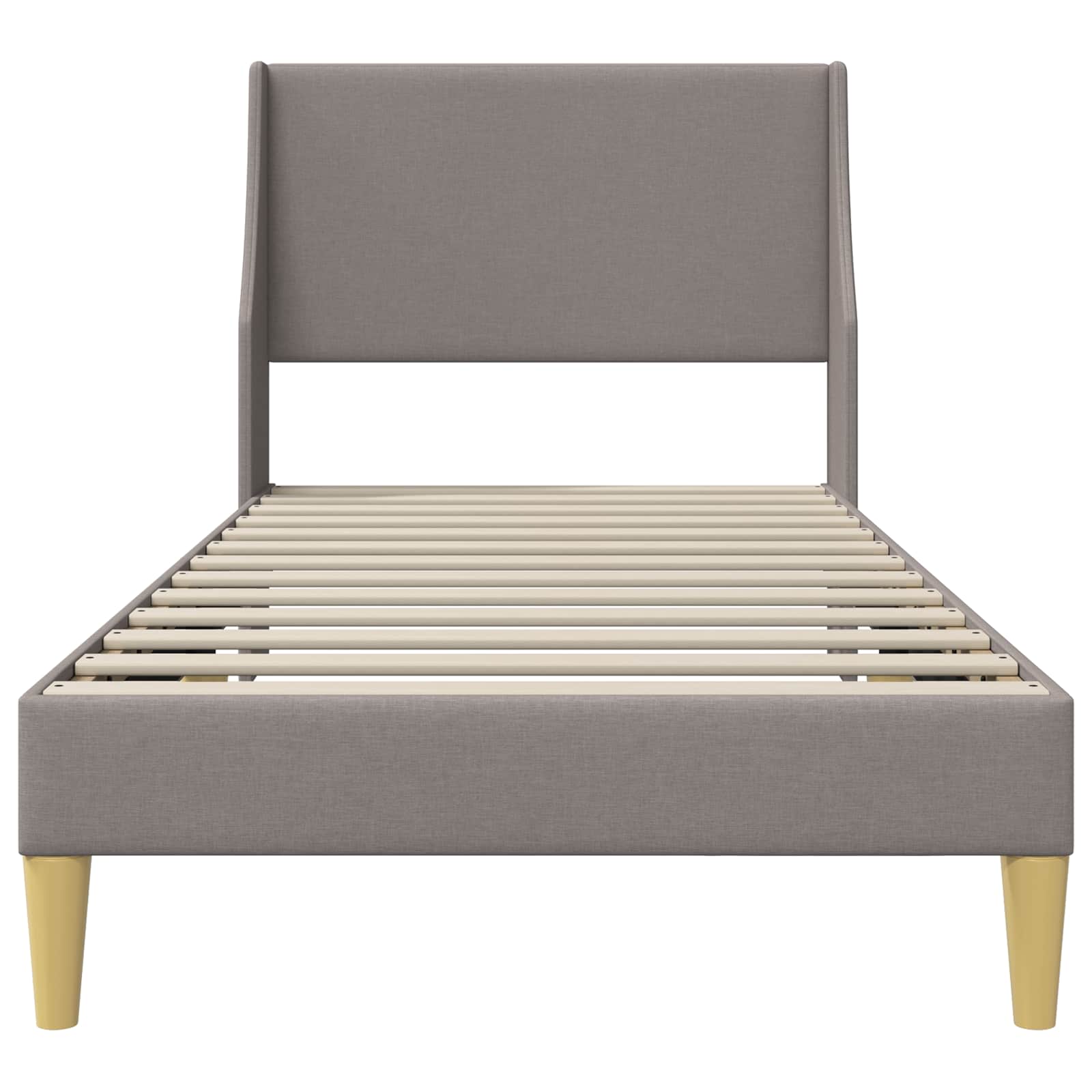 Bettrahmen Uni mit Kopfteil Taupe 90 x 200 cm Stoff