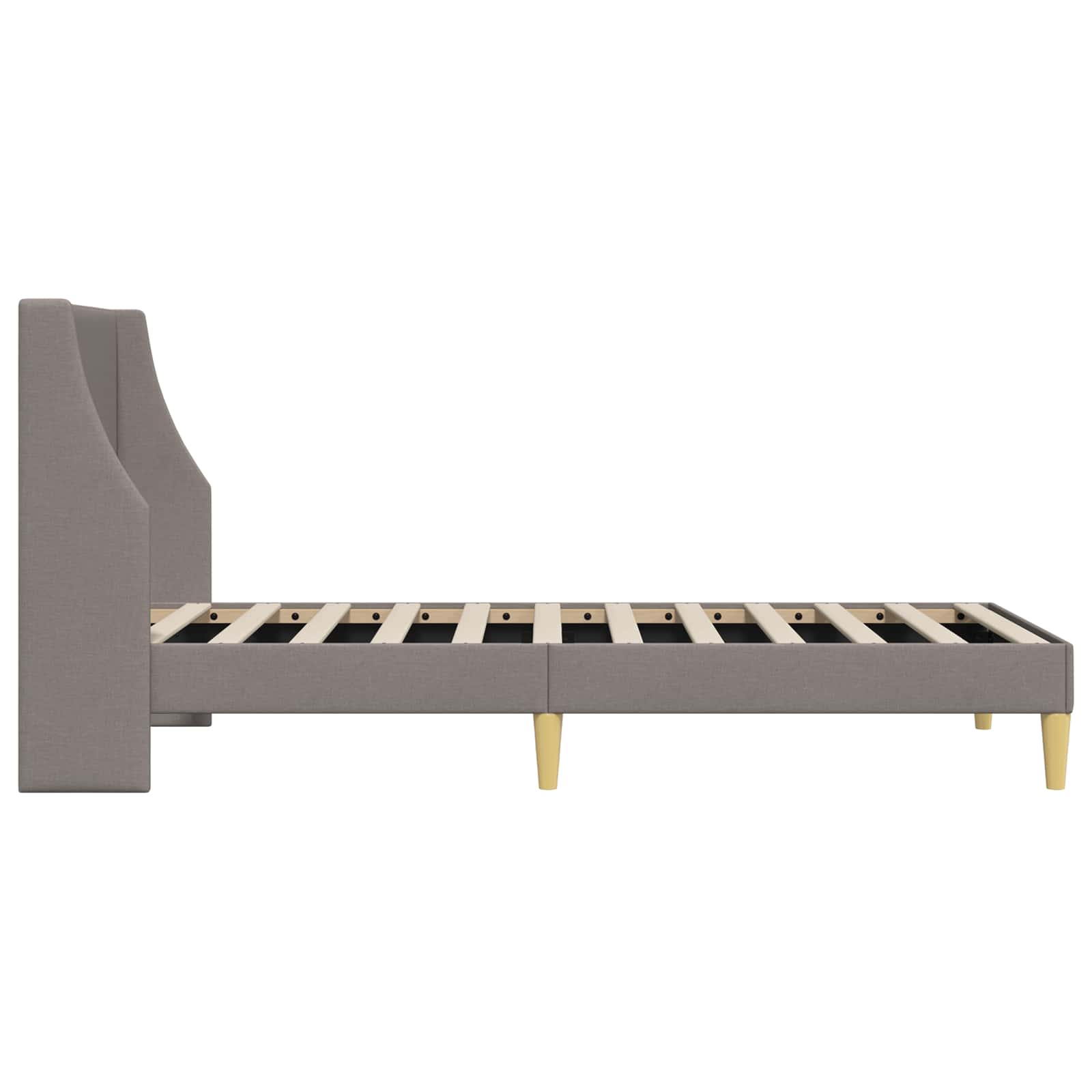 Bettrahmen Uni mit Kopfteil Taupe 90 x 200 cm Stoff