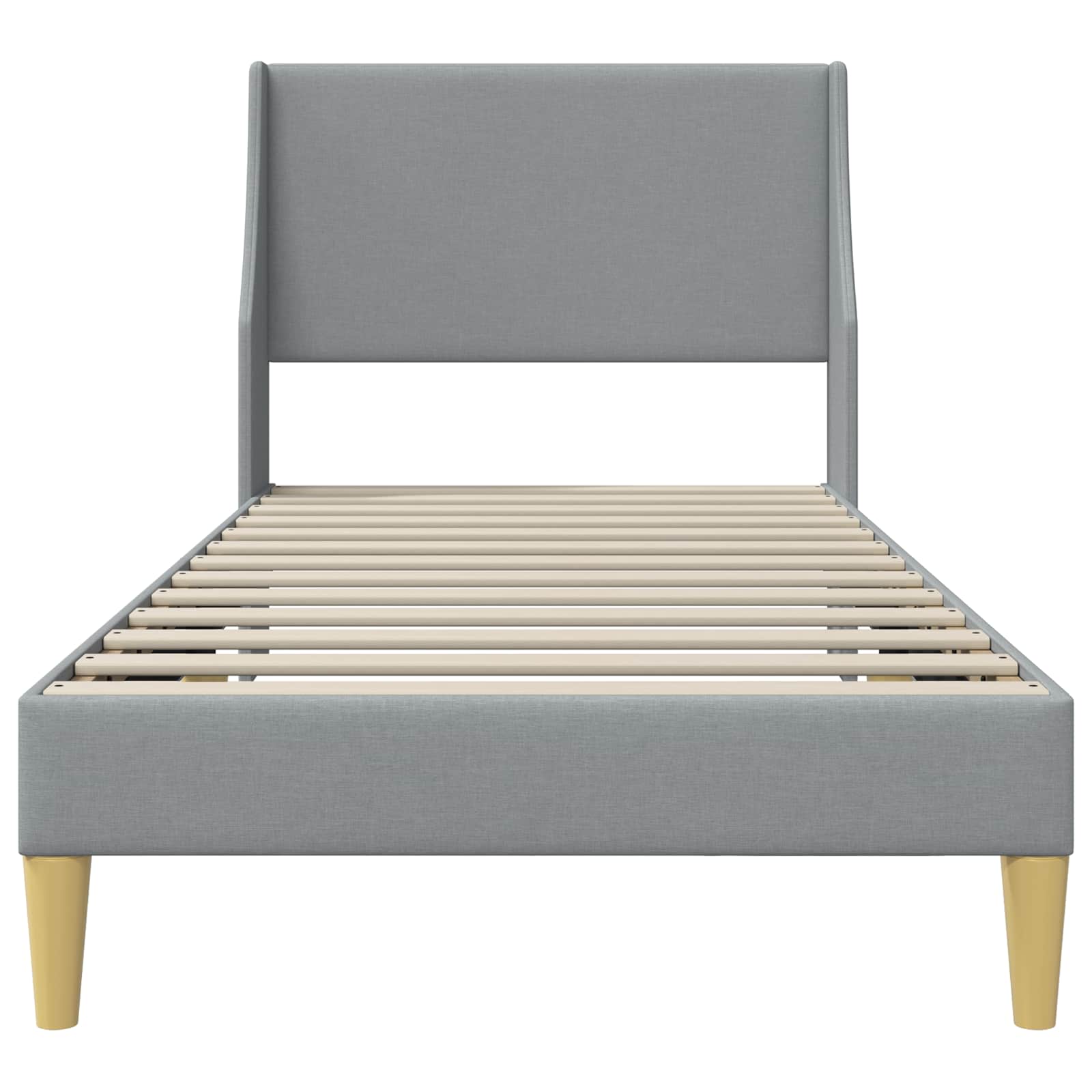 Bettrahmen Uni mit Kopfteil Hellgrau 100 x 200 cm Stoff