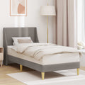 Bettrahmen Uni mit Kopfteil Taupe 100 x 200 cm Stoff