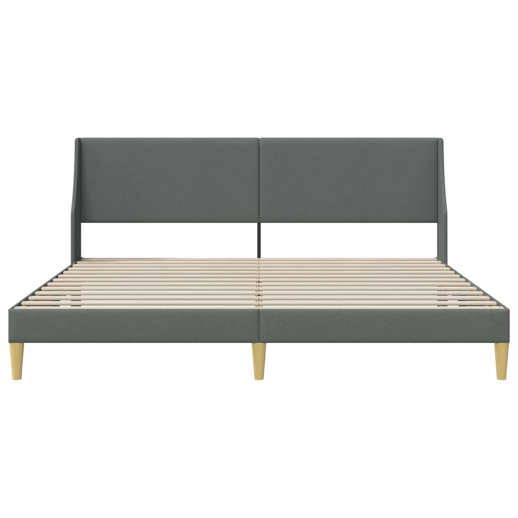Bettrahmen mit Kopfteil Dunkelgrau 183 x 213 cm Stoff