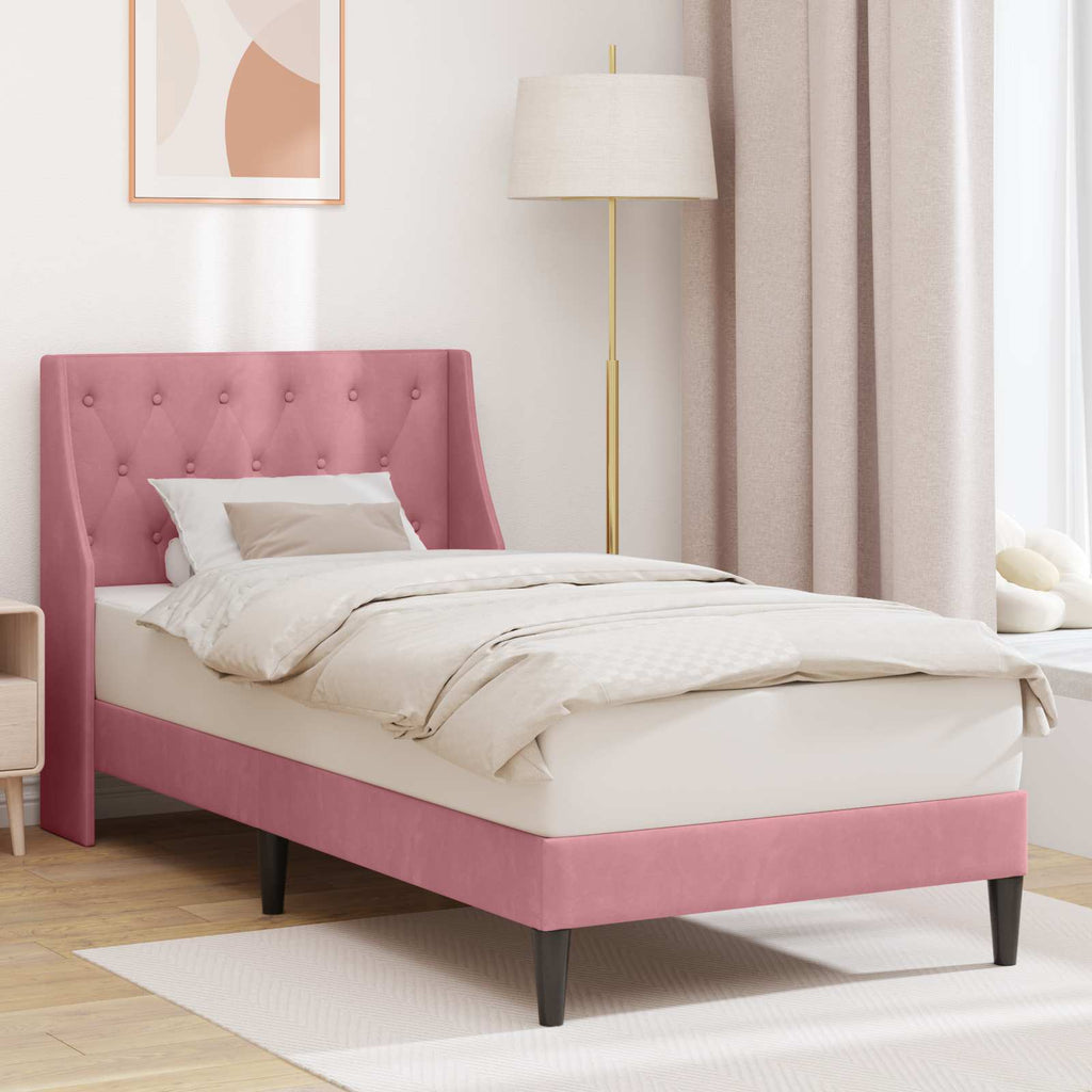 Bettrahmen mit Kopfteil Rosa 80 x 200 cm Samt