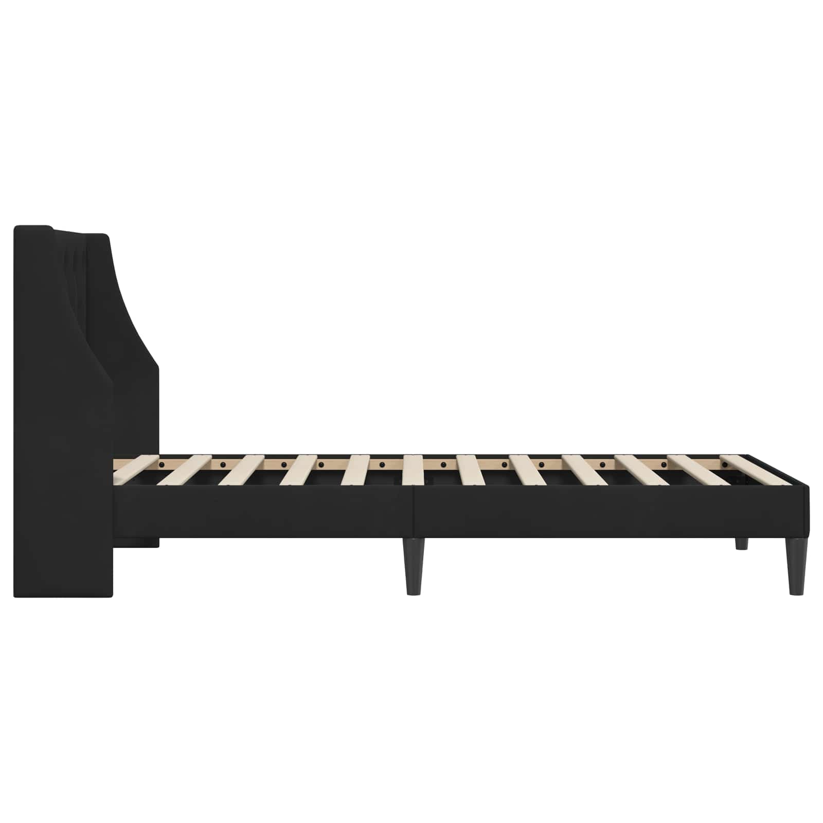Bettrahmen mit Kopfteil Schwarz 90 x 200 cm Samt