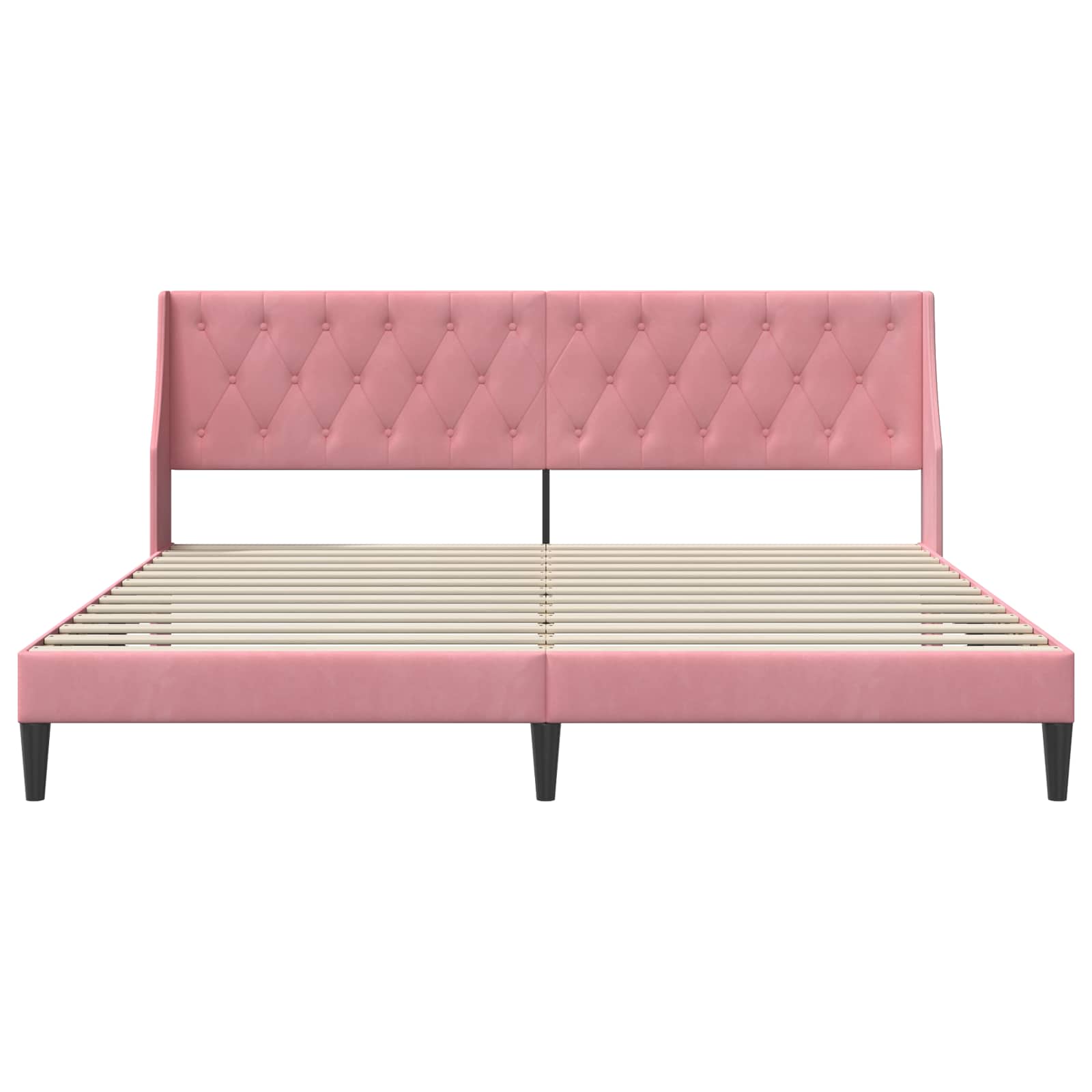 Bettrahmen mit Kopfteil Rosa 180 x 200 cm Samt