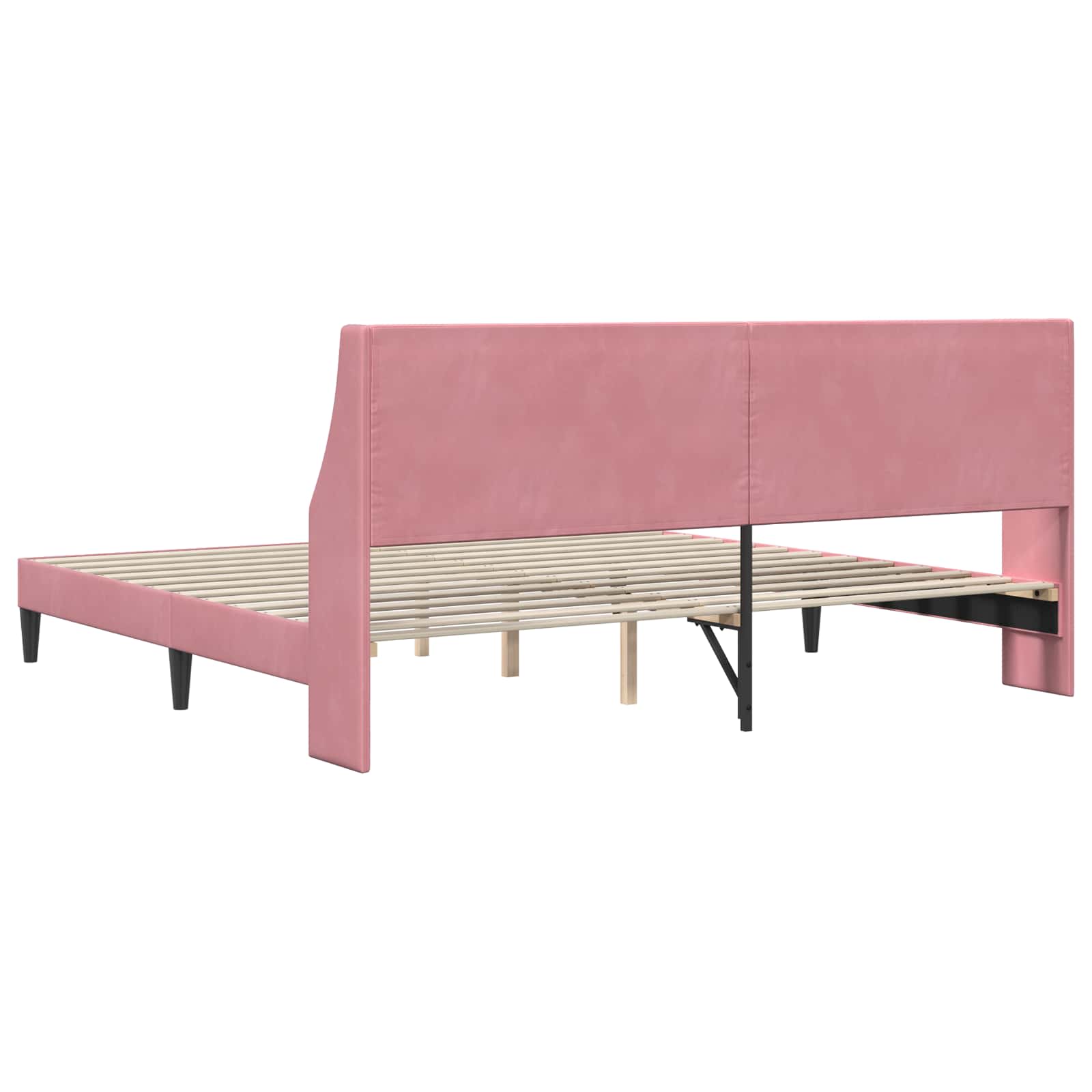 Bettrahmen mit Kopfteil Rosa 200 x 200 cm Samt