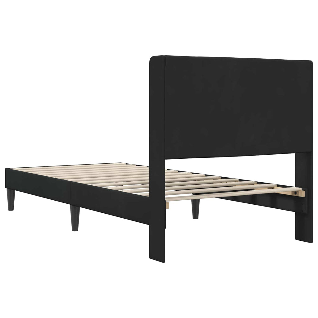 Bettrahmen mit Kopfteil Schwarz 80 x 200 cm Samt