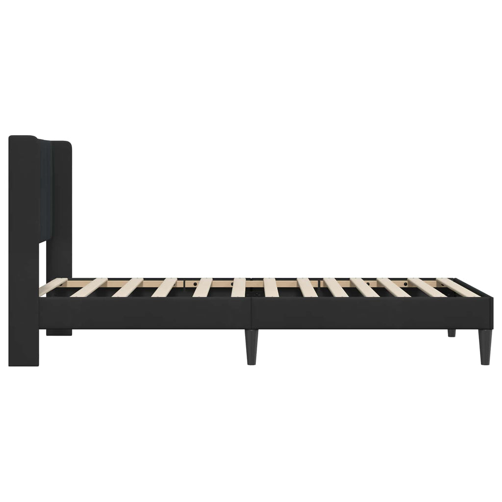 Bettrahmen mit Kopfteil Schwarz 80 x 200 cm Samt