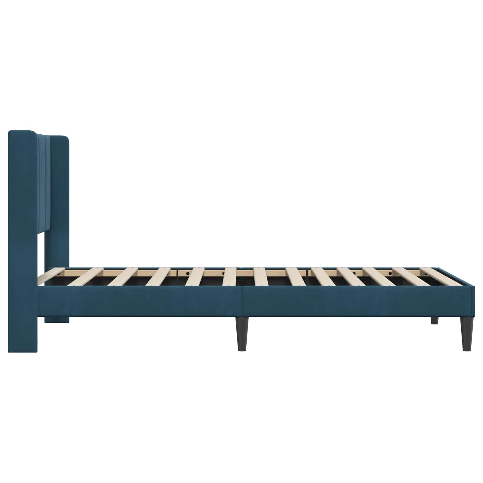 Bettrahmen mit Kopfteil Blau 80 x 200 cm Samt