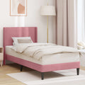 Bettrahmen mit Kopfteil Rosa 90 x 190 cm Samt