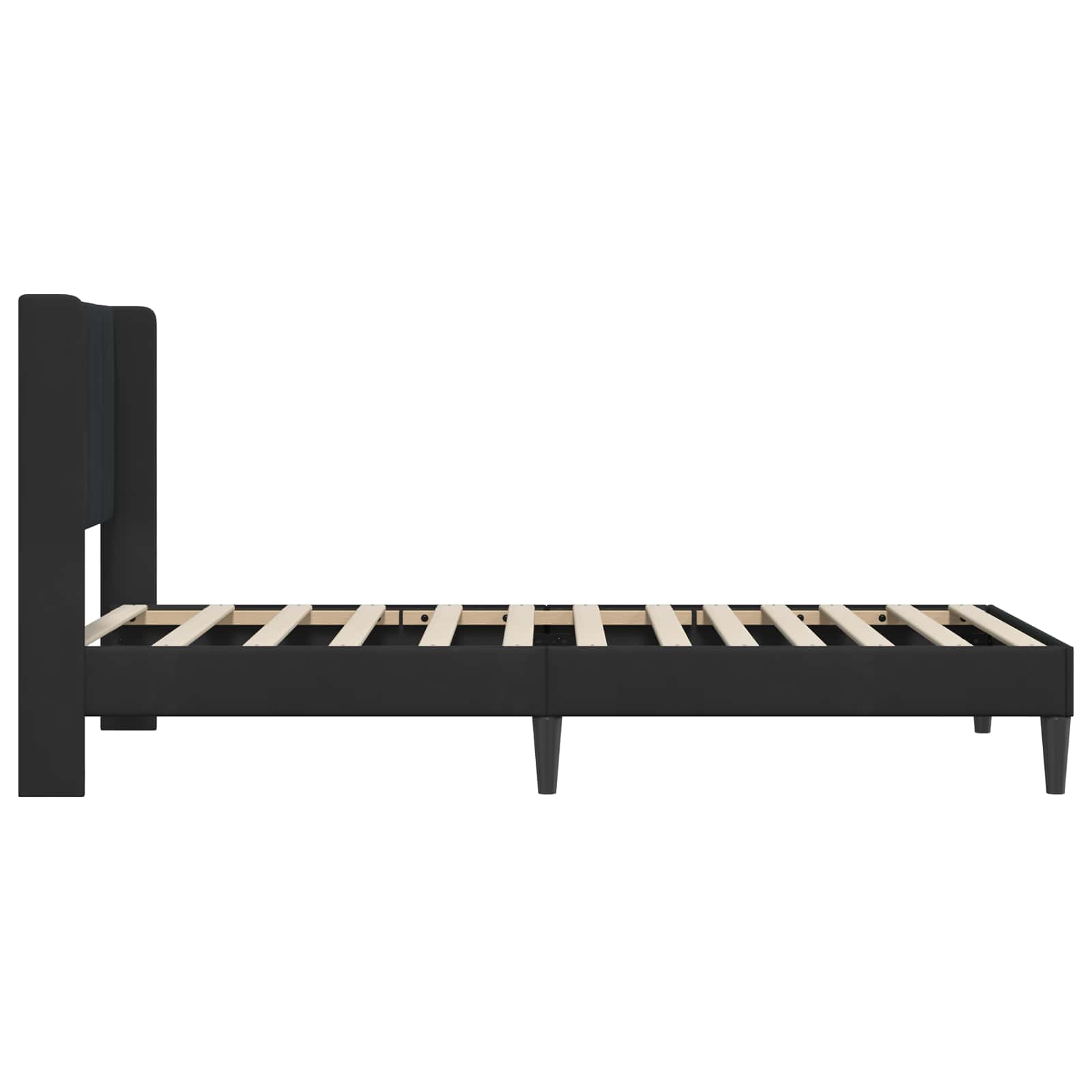 Bettrahmen mit Kopfteil Schwarz 100 x 200 cm Samt