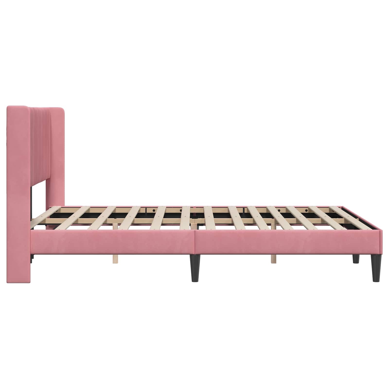 Bettrahmen mit Kopfteil Rosa 120 x 190 cm Samt