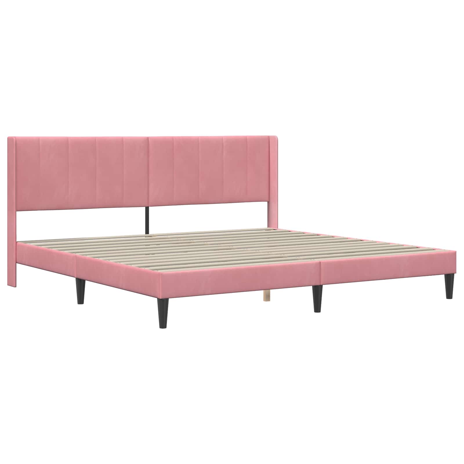 Bettrahmen mit Kopfteil Rosa 180 x 200 cm Samt