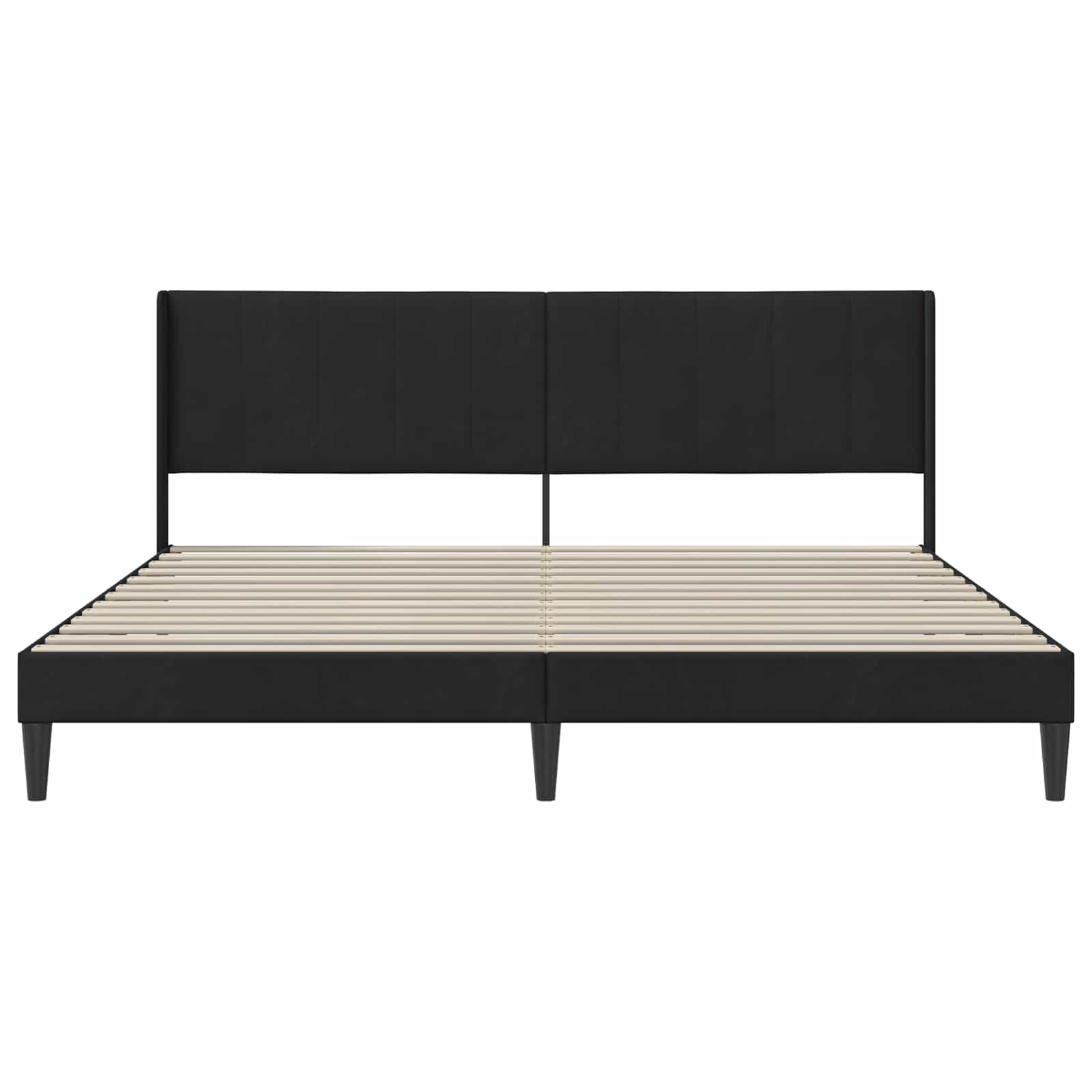 Bettrahmen mit Kopfteil Schwarz 200 x 200 cm Samt