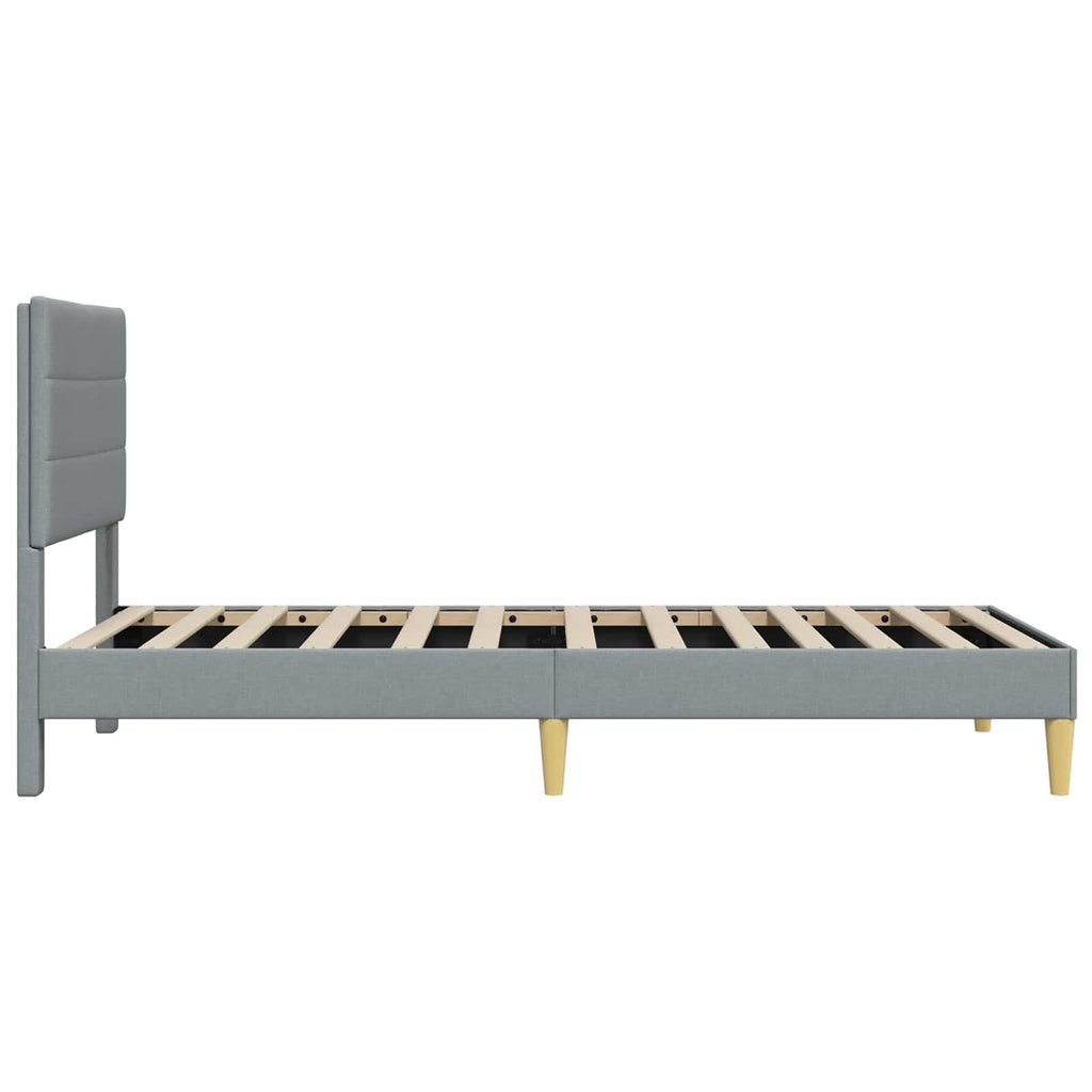 Bettrahmen mit Kopfteil Hellgrau 80 x 200 cm Stoff