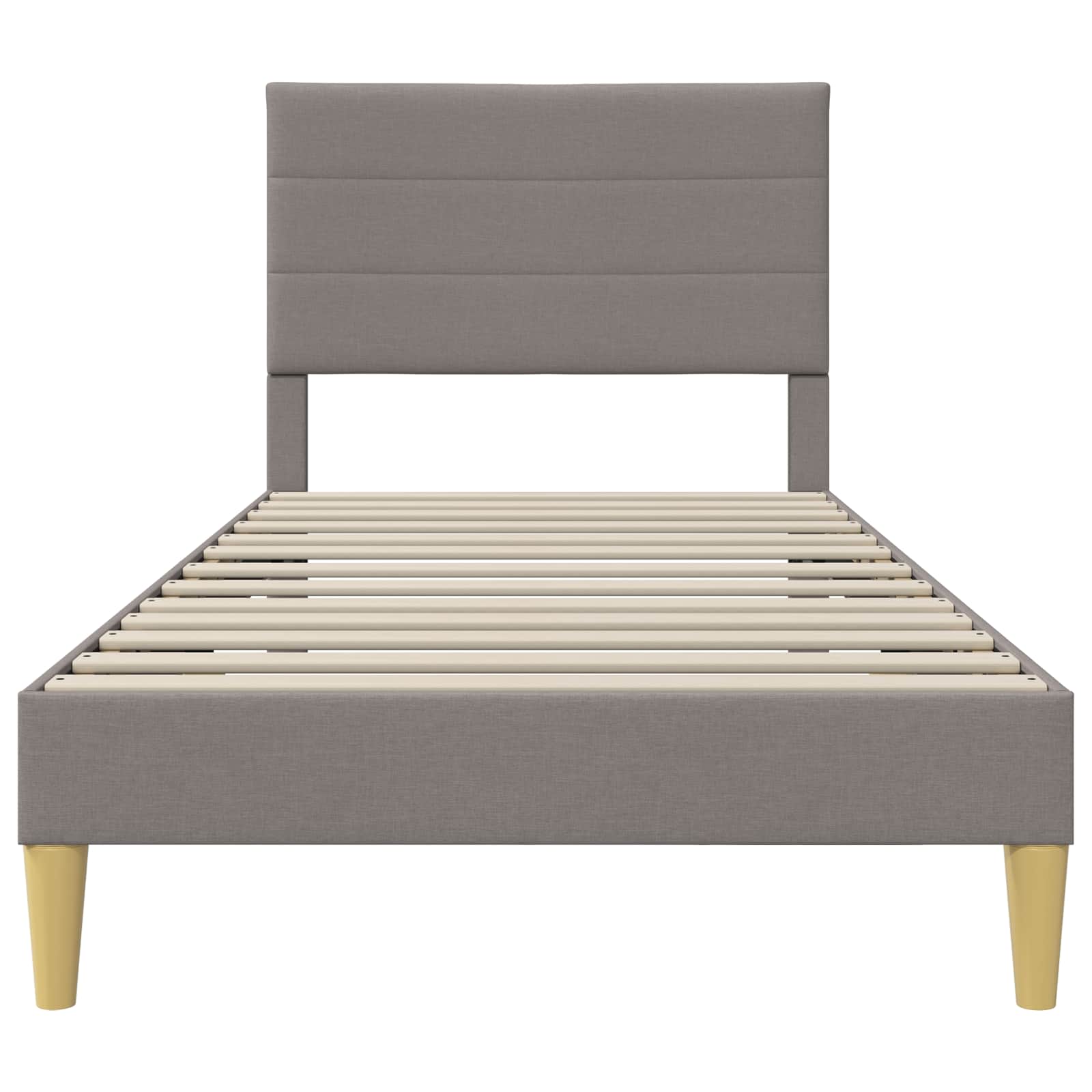 Bettrahmen mit Kopfteil Taupe 80 x 200 cm Stoff