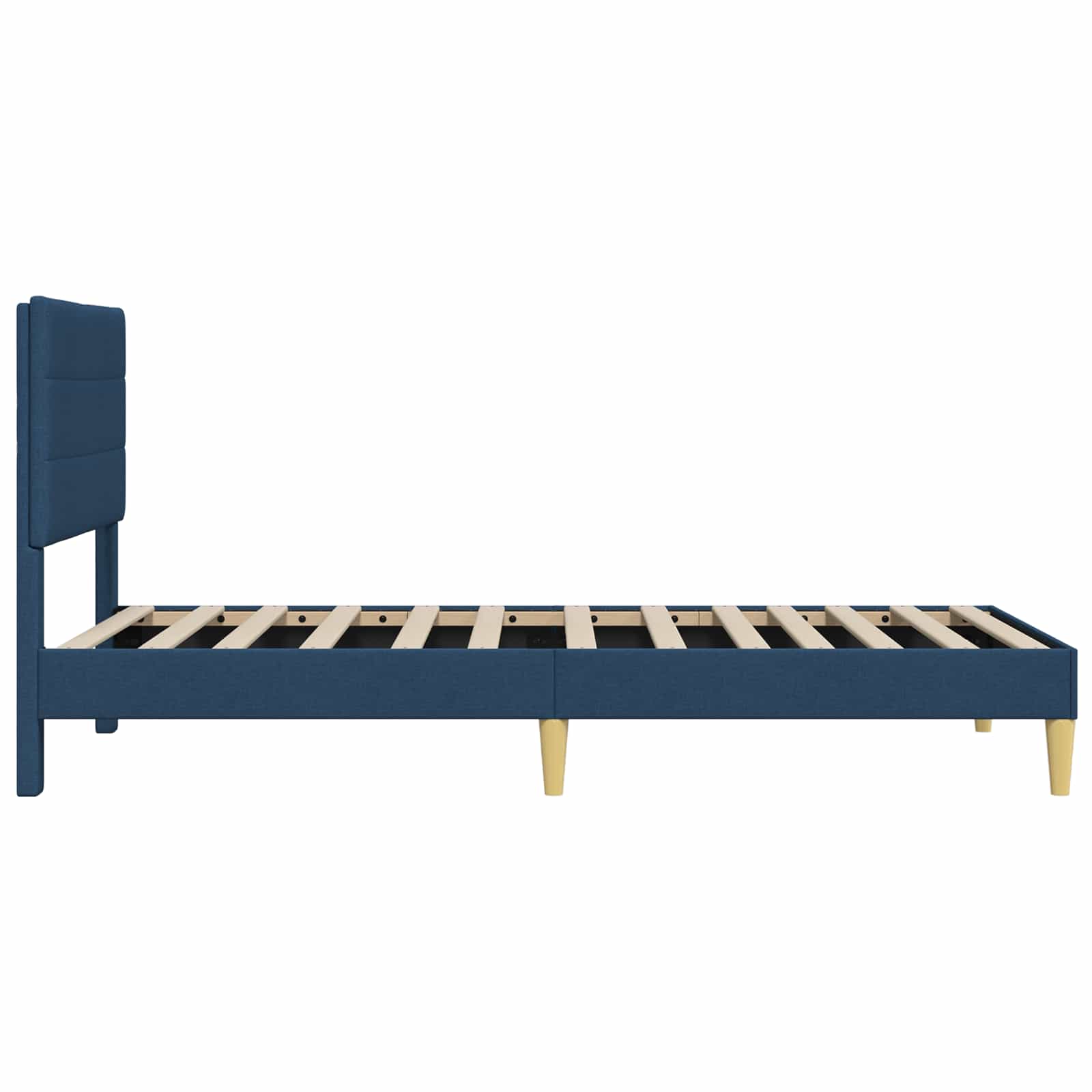 Bettrahmen mit Kopfteil Blau 80 x 200 cm Stoff