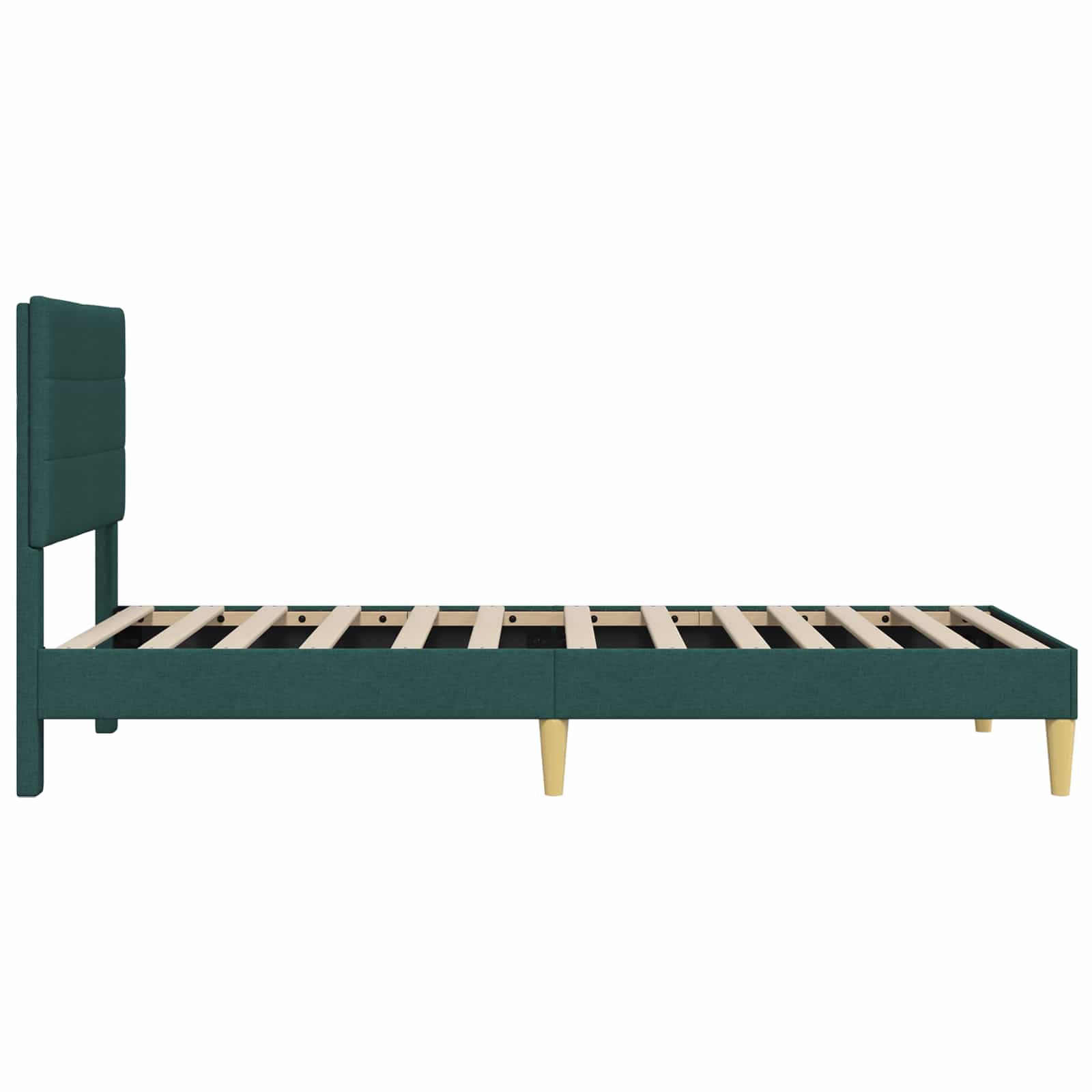 Bettrahmen mit Kopfteil Dunkelgrün 90 x 190 cm Stoff