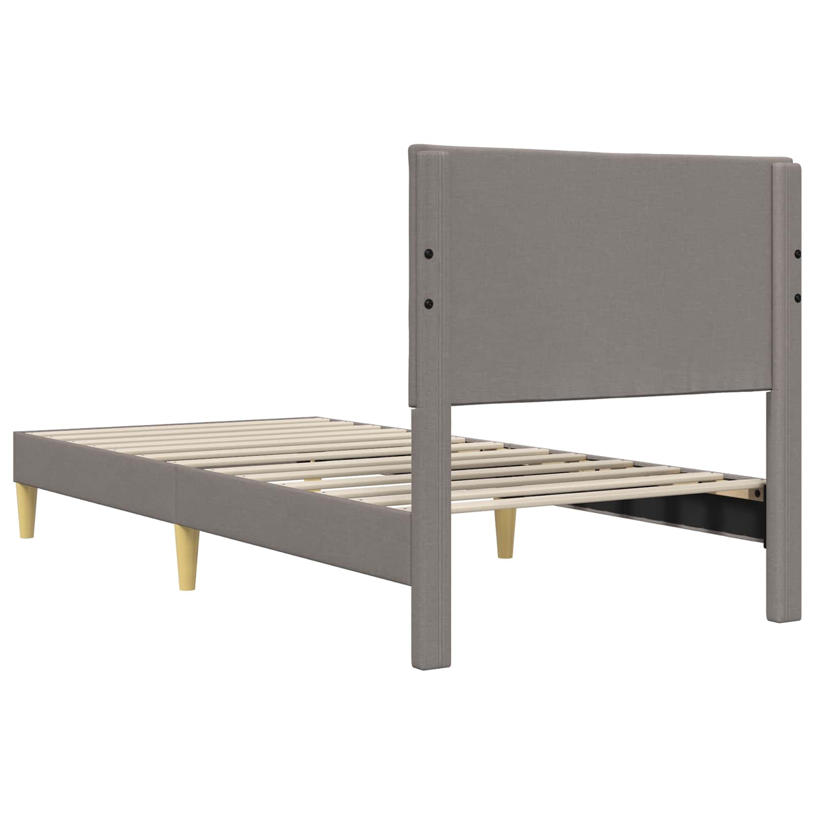 Bettrahmen mit Kopfteil Taupe 90 x 190 cm Stoff