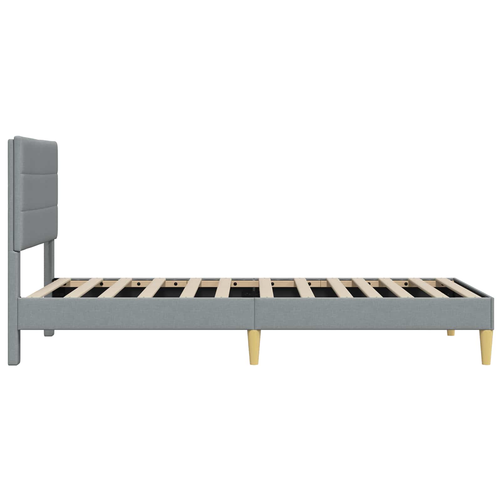 Bettrahmen mit Kopfteil Hellgrau 100 x 200 cm Stoff