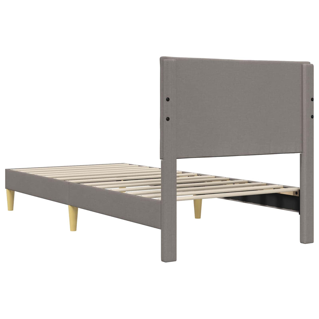 Bettrahmen mit Kopfteil Taupe 100 x 200 cm Stoff