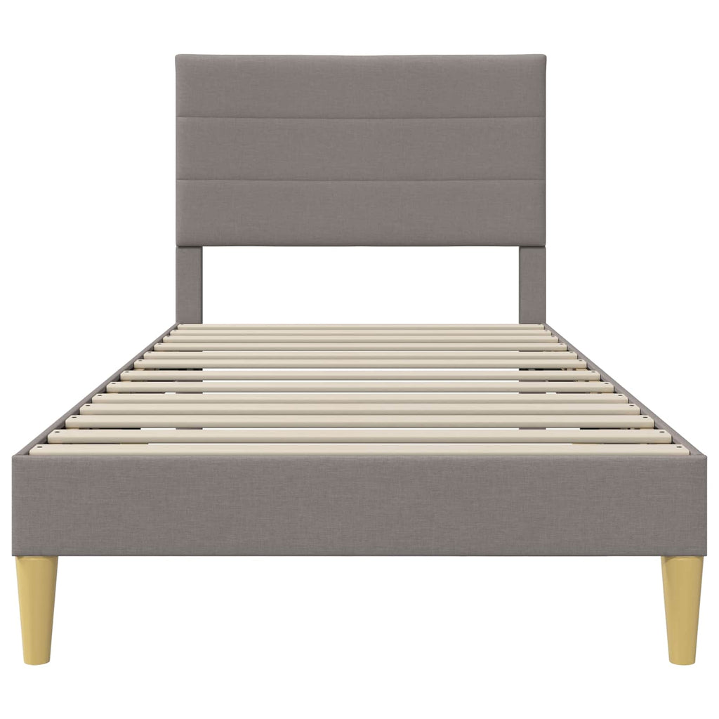 Bettrahmen mit Kopfteil Taupe 100 x 200 cm Stoff