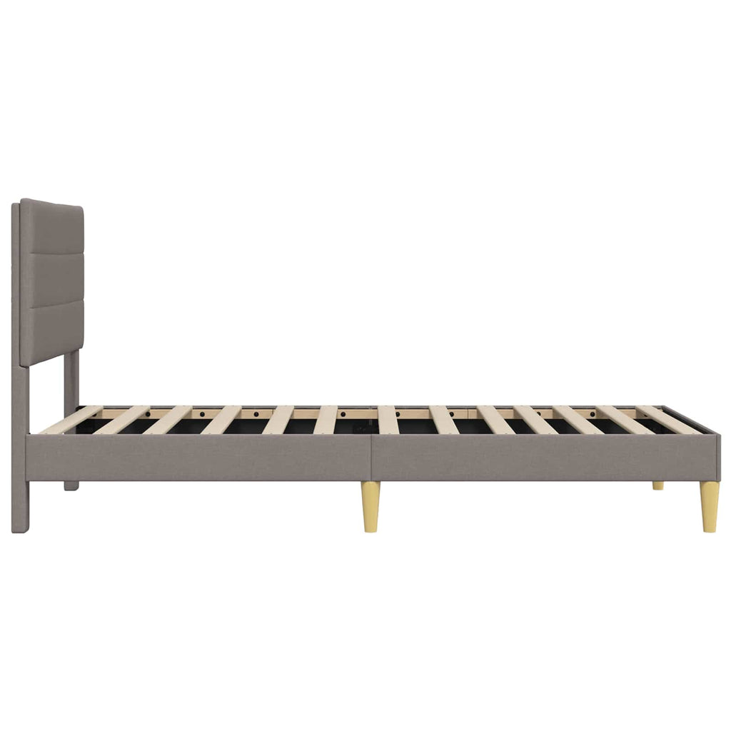Bettrahmen mit Kopfteil Taupe 100 x 200 cm Stoff