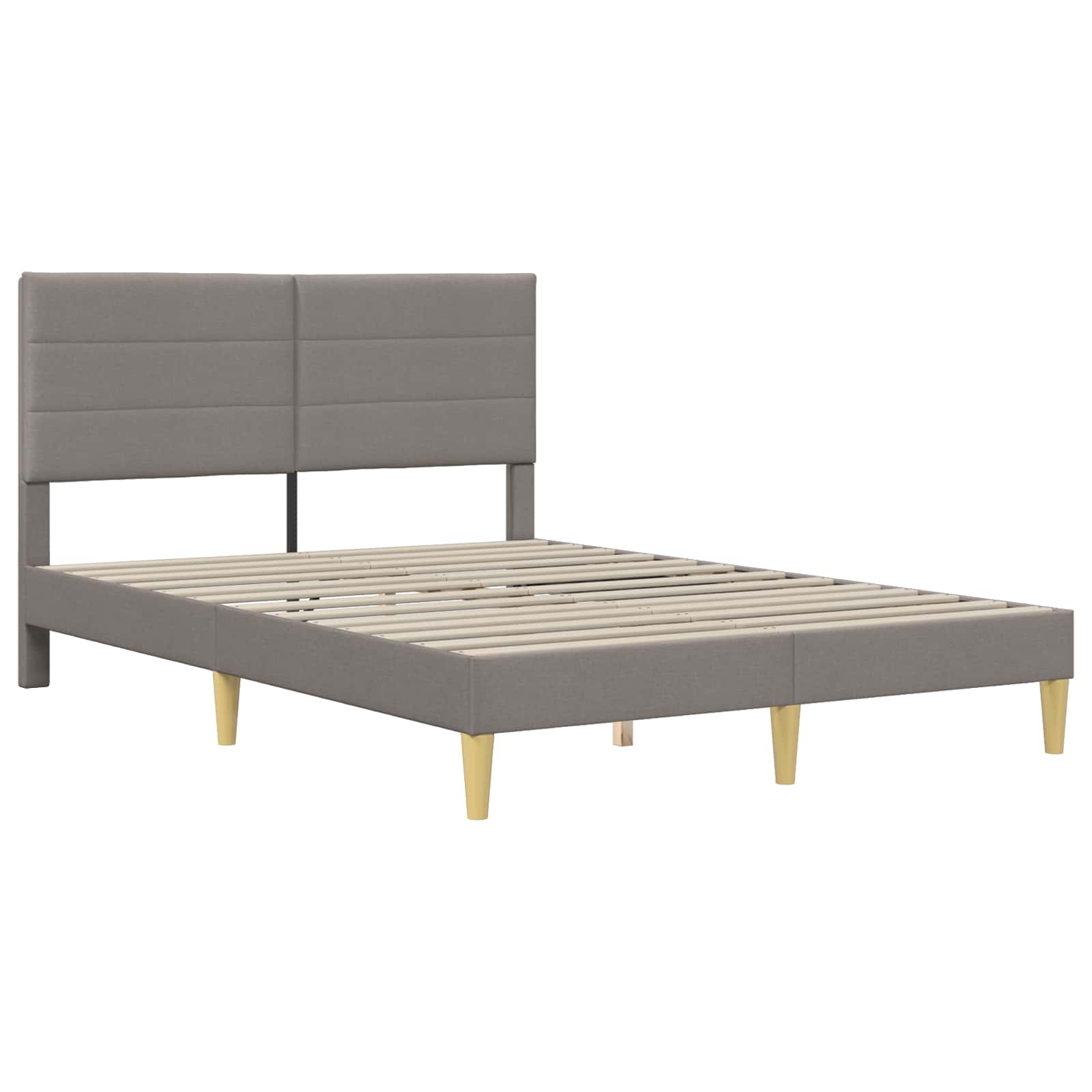 Bettrahmen mit Kopfteil Taupe 120 x 190 cm Stoff