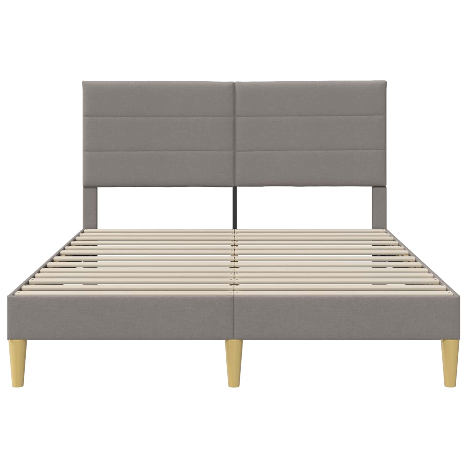 Bettrahmen mit Kopfteil Taupe 120 x 190 cm Stoff