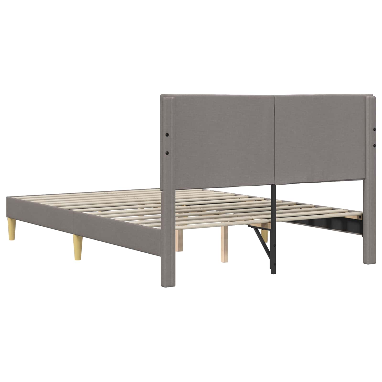 Bettrahmen mit Kopfteil Taupe 120 x 200 cm Stoff
