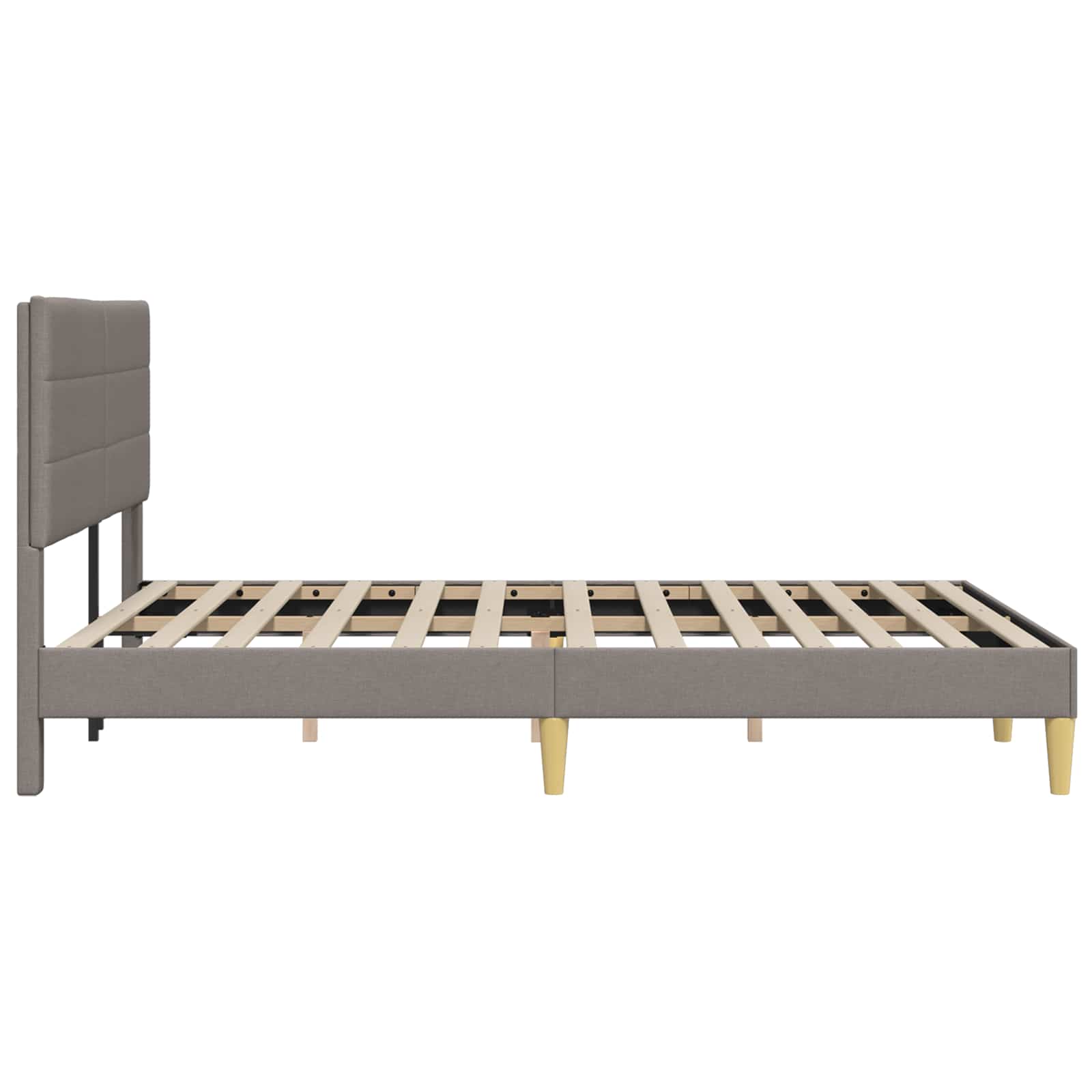 Bettrahmen mit Kopfteil Taupe 120 x 200 cm Stoff
