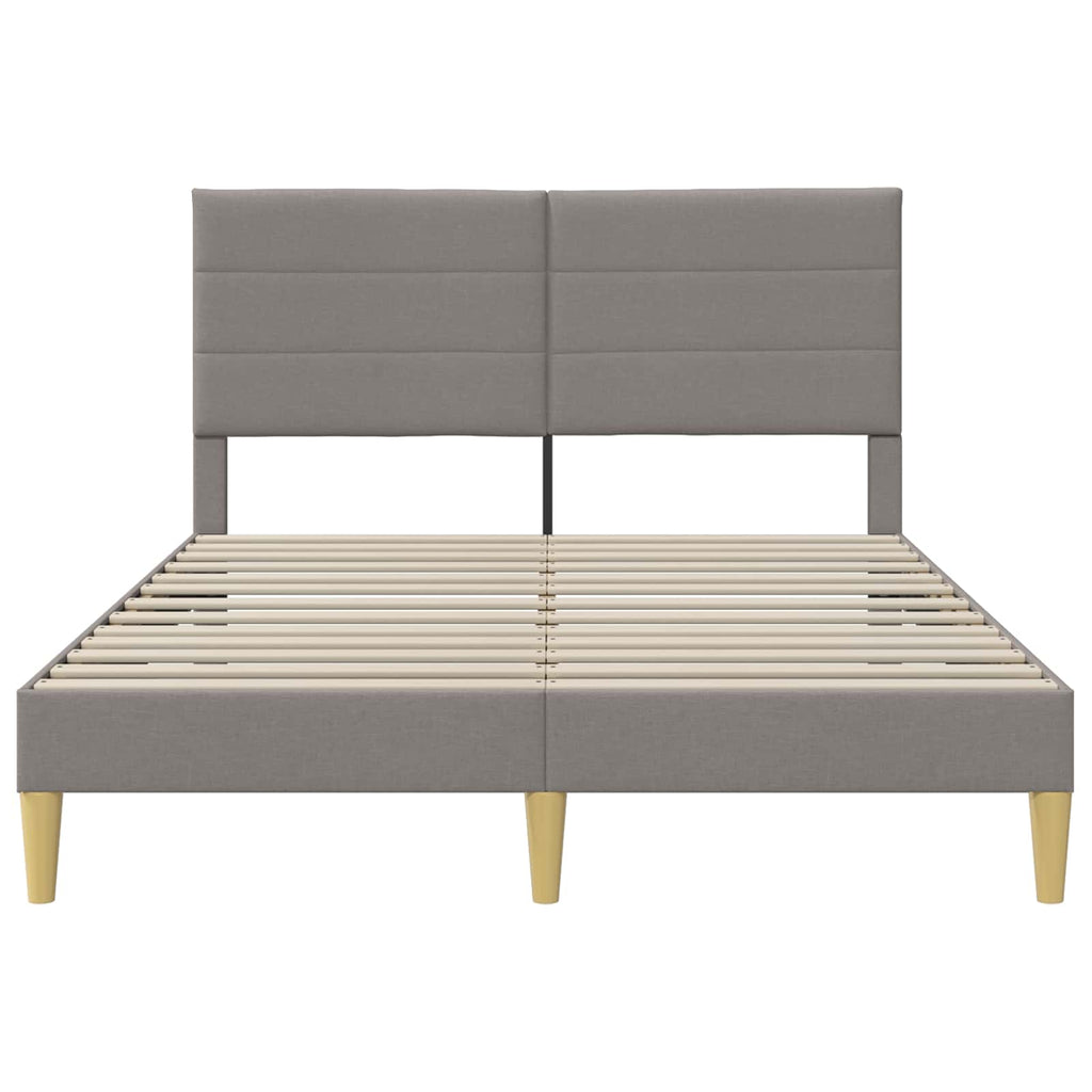 Bettrahmen mit Kopfteil Taupe 140 x 190 cm Stoff