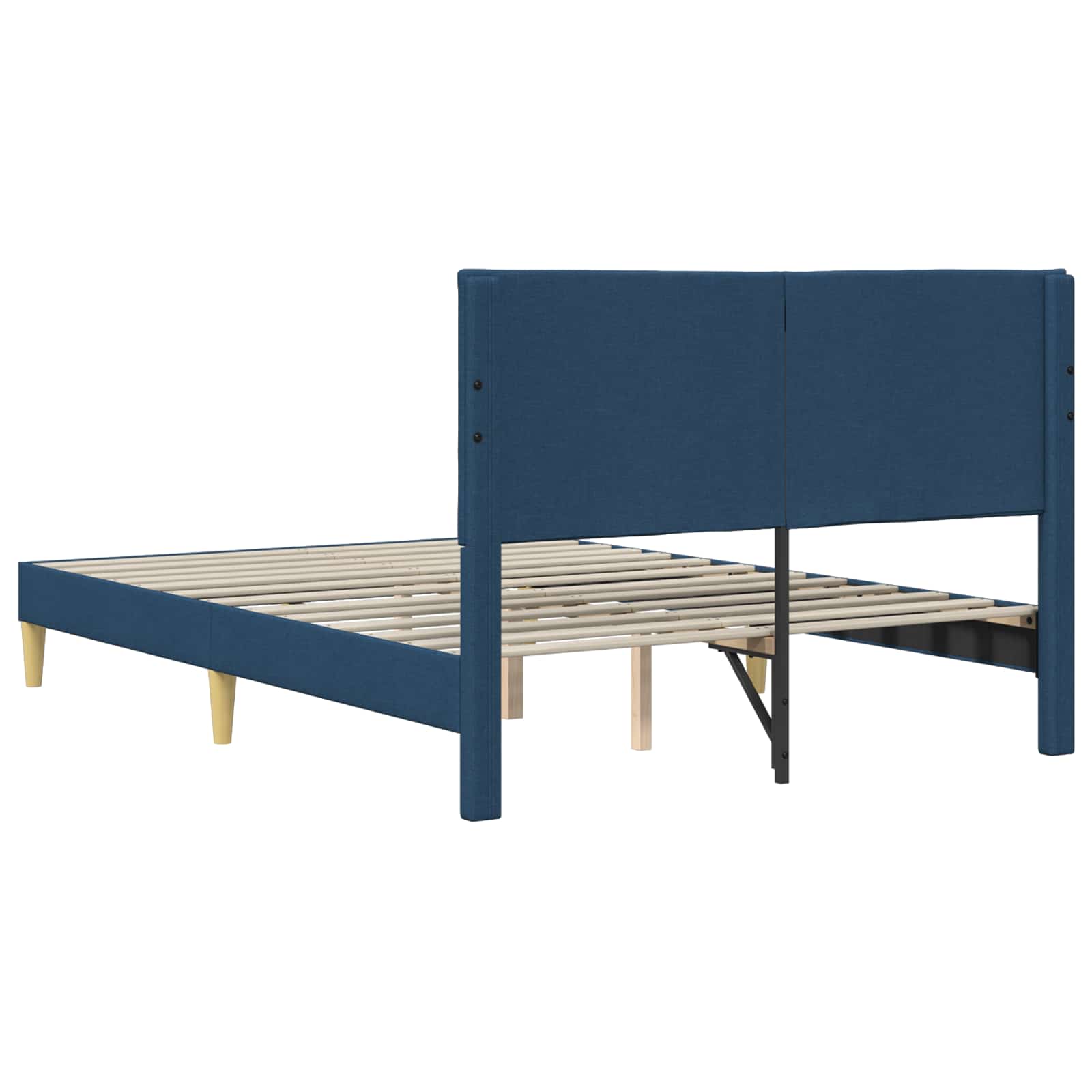 Bettrahmen mit Kopfteil Blau 140 x 190 cm Stoff