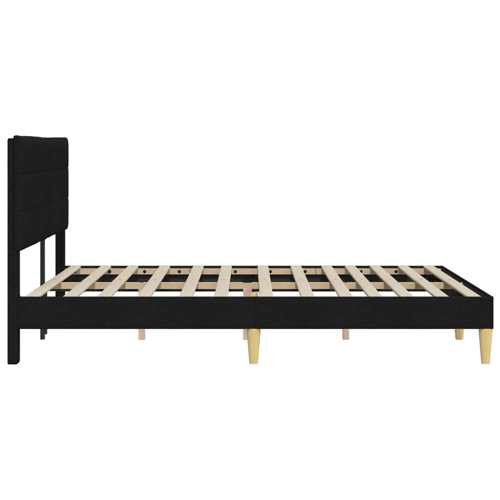 Bettrahmen mit Kopfteil Schwarz 160 x 200 cm Stoff