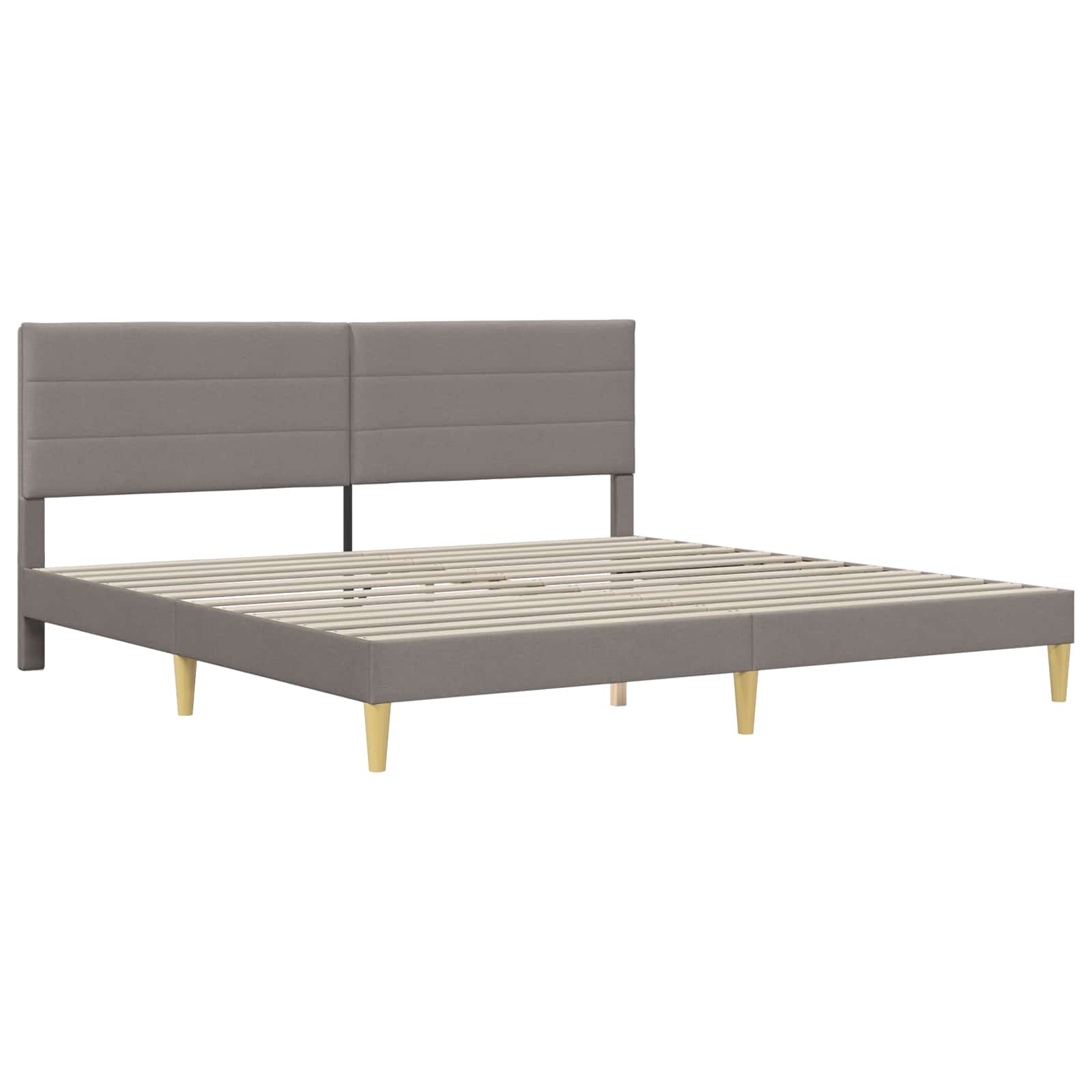 Bettrahmen mit Kopfteil Taupe 180 x 200 cm Stoff