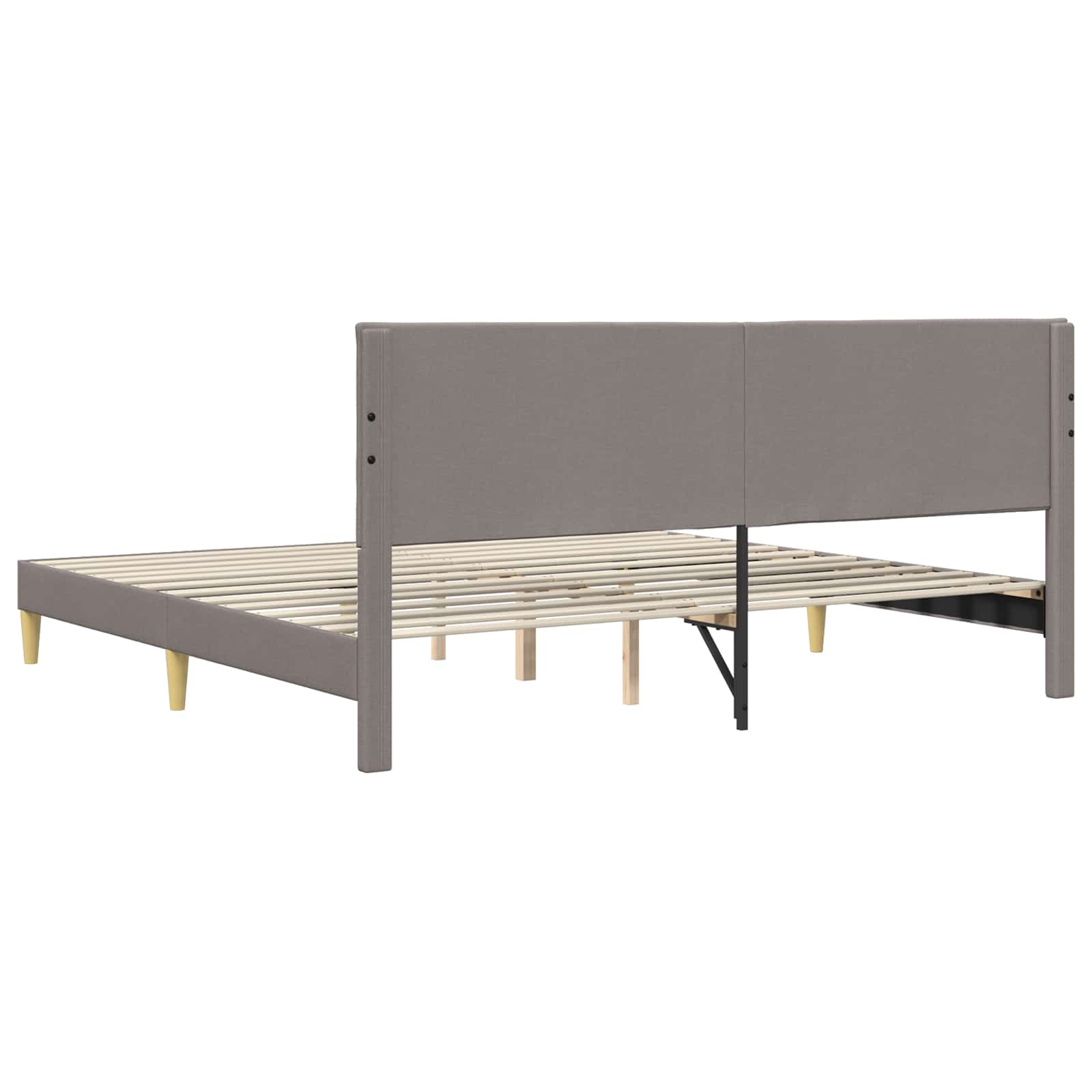 Bettrahmen mit Kopfteil Taupe 180 x 200 cm Stoff