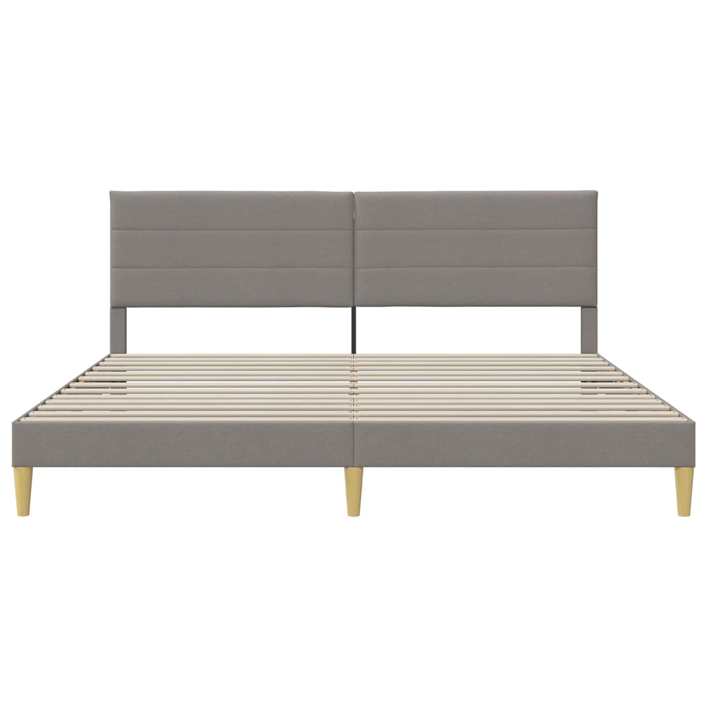 Bettrahmen mit Kopfteil Taupe 180 x 200 cm Stoff