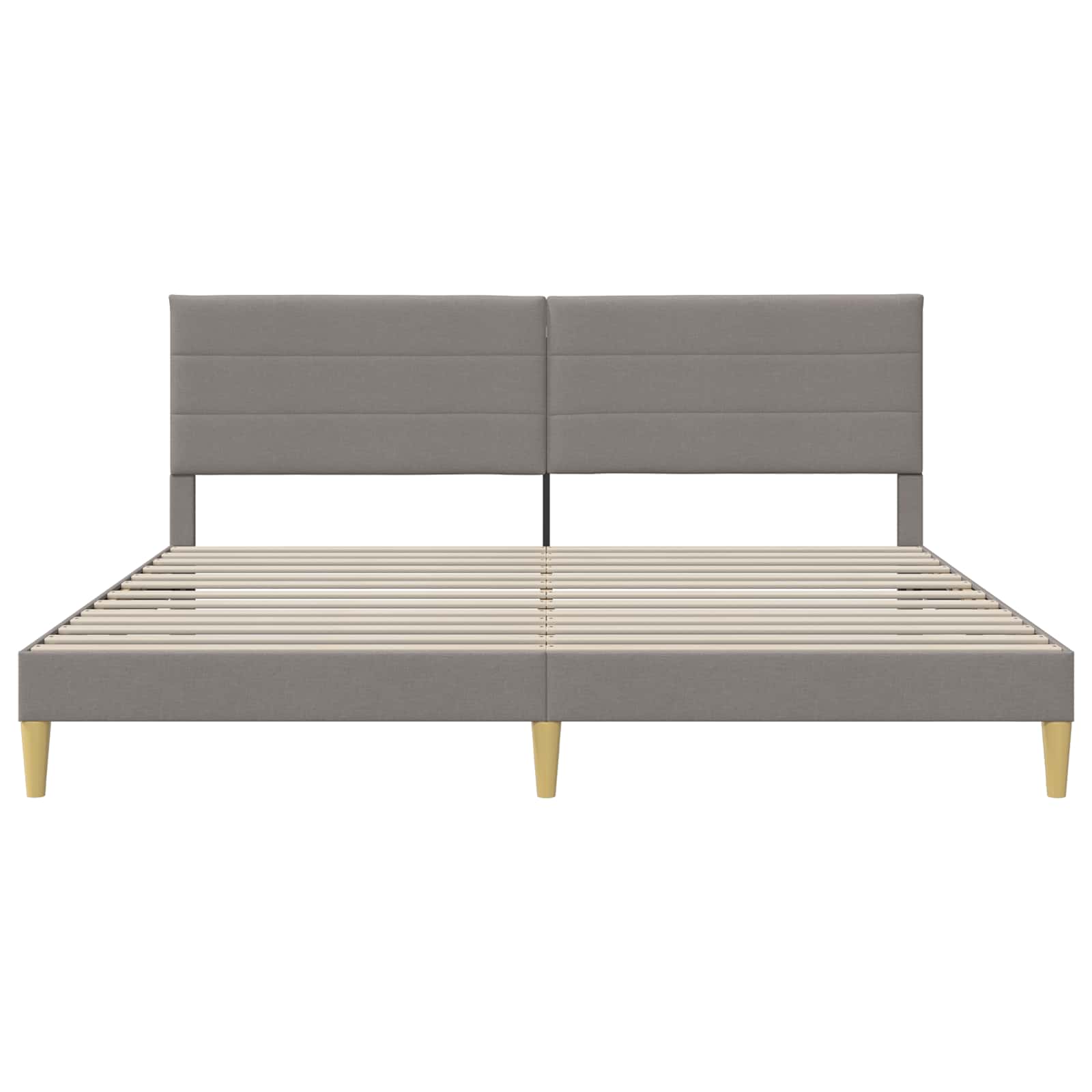 Bettrahmen mit Kopfteil Taupe 180 x 200 cm Stoff