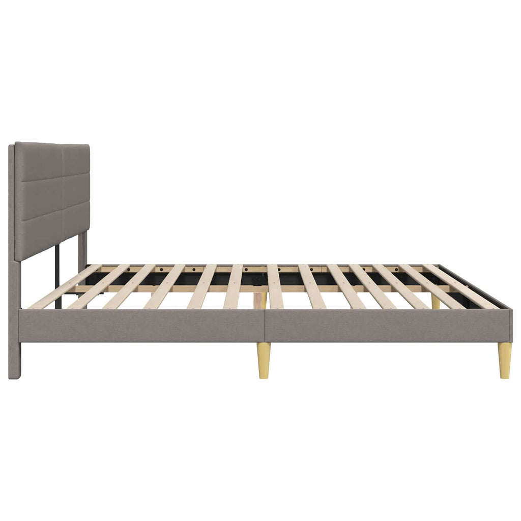 Bettrahmen mit Kopfteil Taupe 180 x 200 cm Stoff