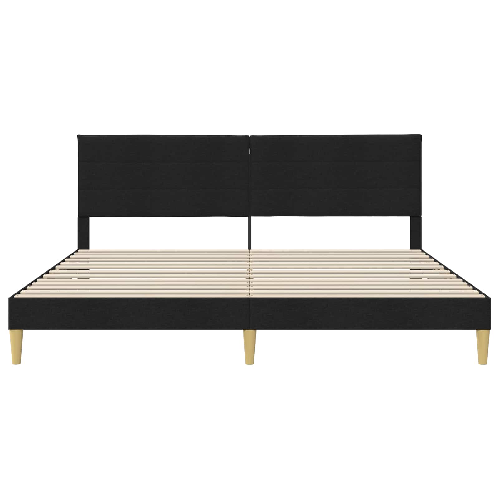 Bettrahmen mit Kopfteil Schwarz 200 x 200 cm Stoff