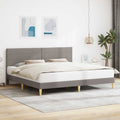 Bettrahmen mit Kopfteil Taupe 200 x 200 cm Stoff