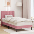 Bettrahmen mit Kopfteil Rosa 90 x 200 cm Samt