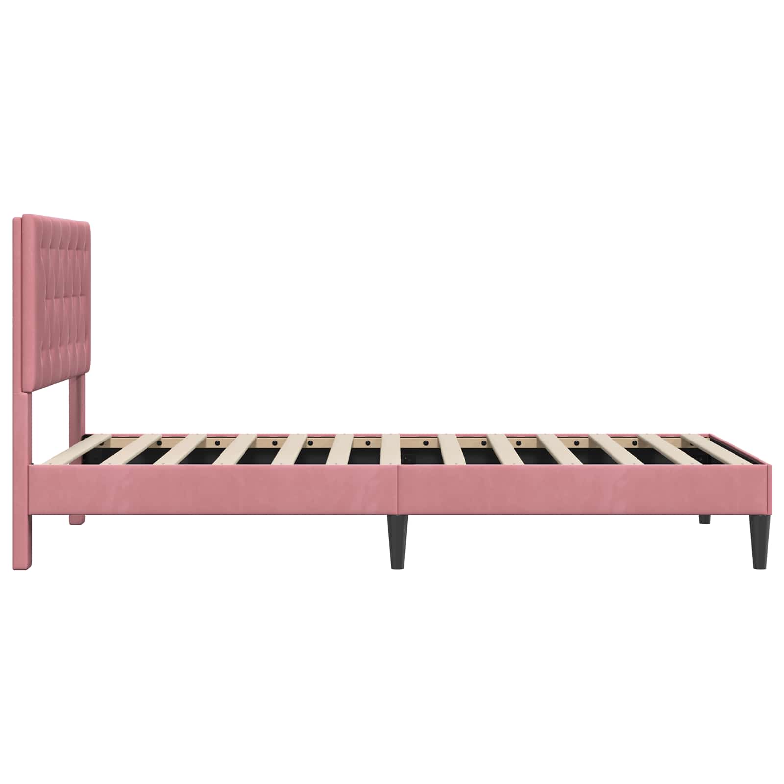 Bettrahmen mit Kopfteil Rosa 90 x 200 cm Samt