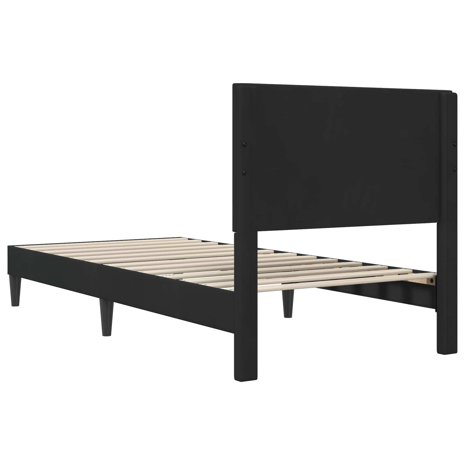 Bettrahmen mit Kopfteil Schwarz 90 x 200 cm Samt