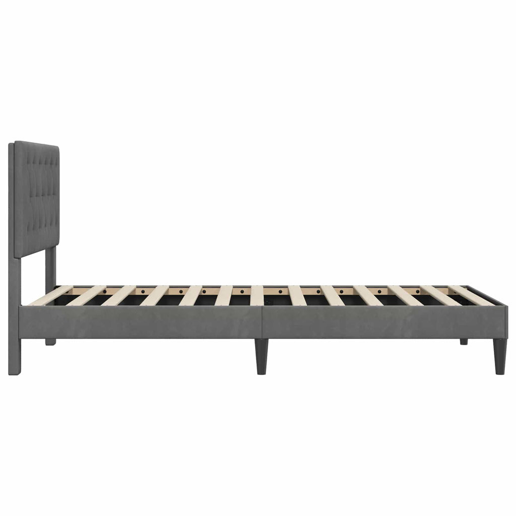 Bettrahmen mit Kopfteil Dunkelgrau 100 x 200 cm Samt