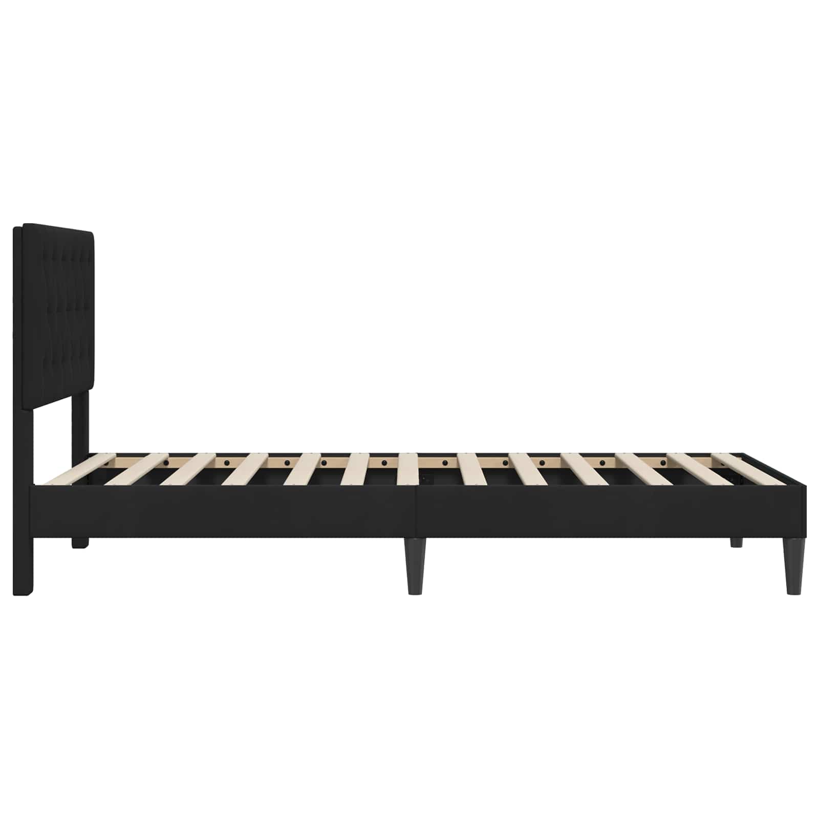 Bettrahmen mit Kopfteil Schwarz 100 x 200 cm Samt