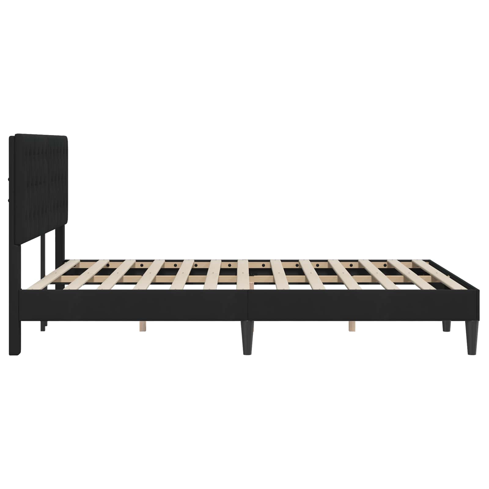 Bettrahmen mit Kopfteil Schwarz 120 x 200 cm Samt