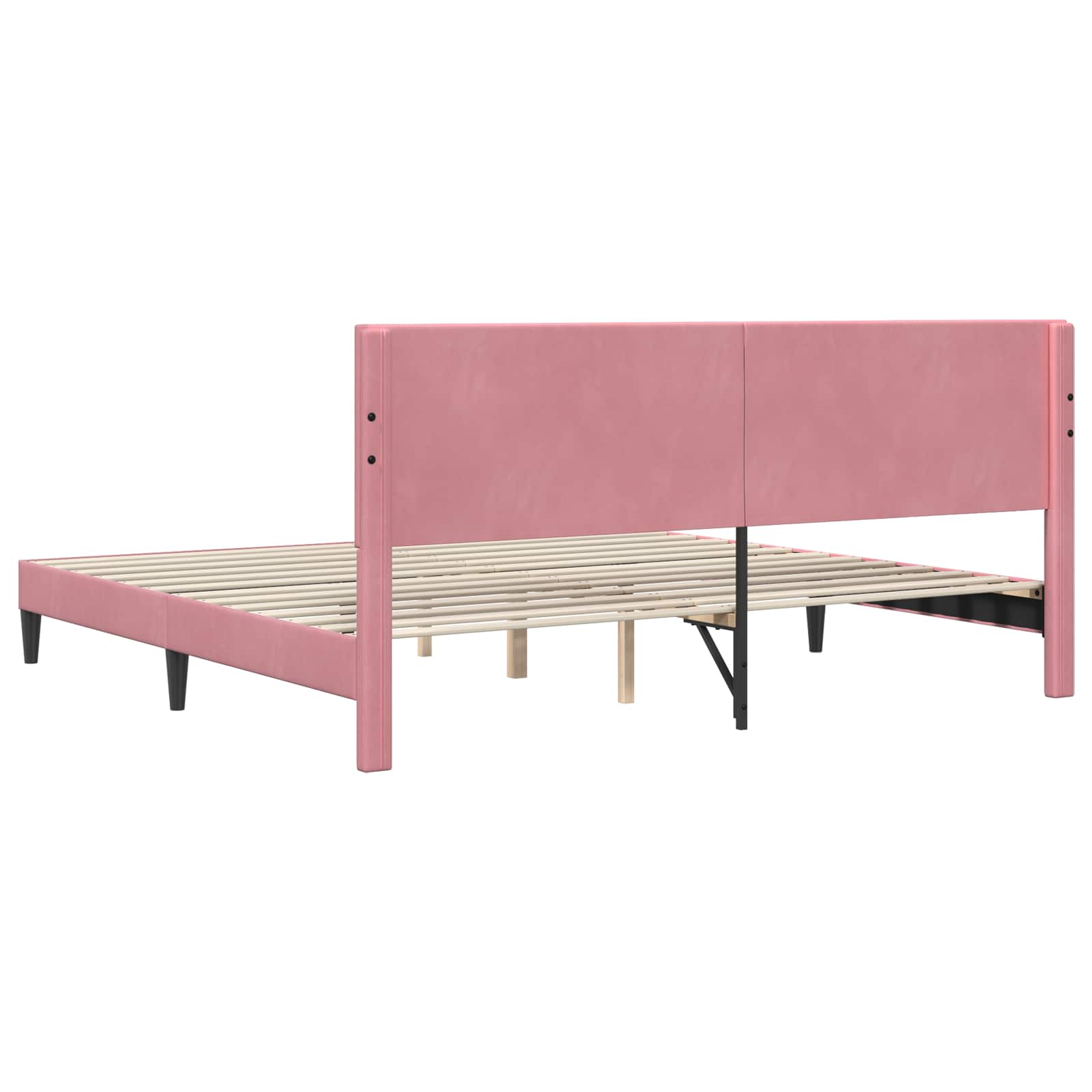 Bettrahmen mit Kopfteil Rosa 200 x 200 cm Samt